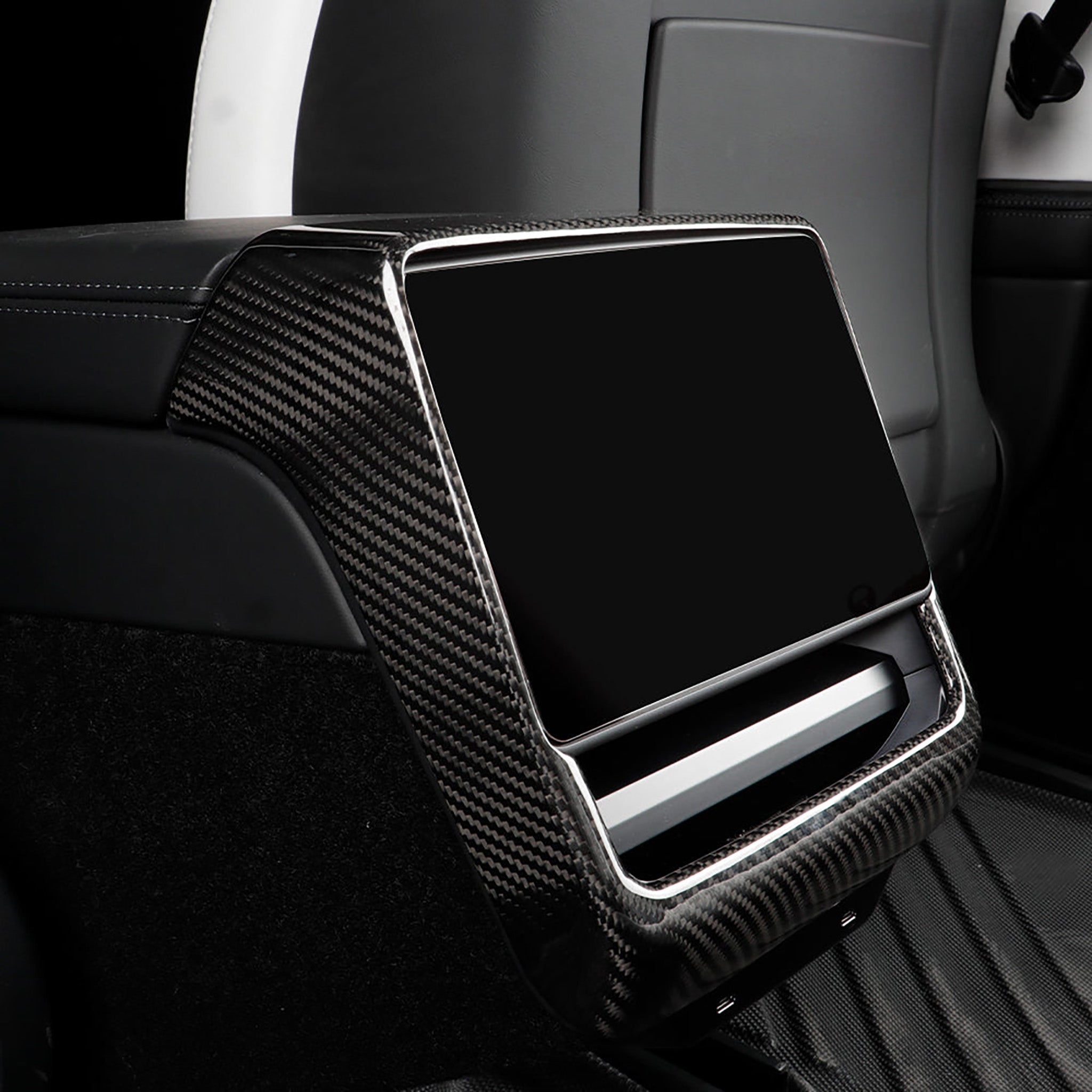 Right Rear Screen Part Carbon Fiber Rear Screen Frame for 2024+ Tesla Model 3 Highland ...