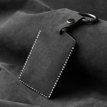 Black + white stitching Tesla Alcantara Key Card Holder for Model 3 / Y / S / X & Cybertruck