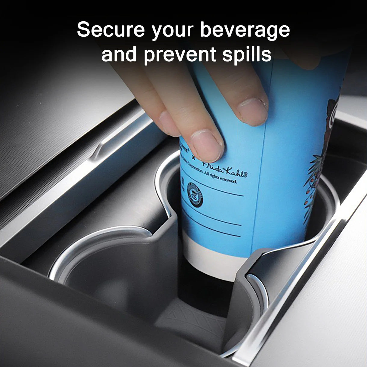 Tesla Model 3/Y Spill-Proof Cup Holder Insert (2024+ Highland & 2025.03+ Juniper) | Secure Silicone Design