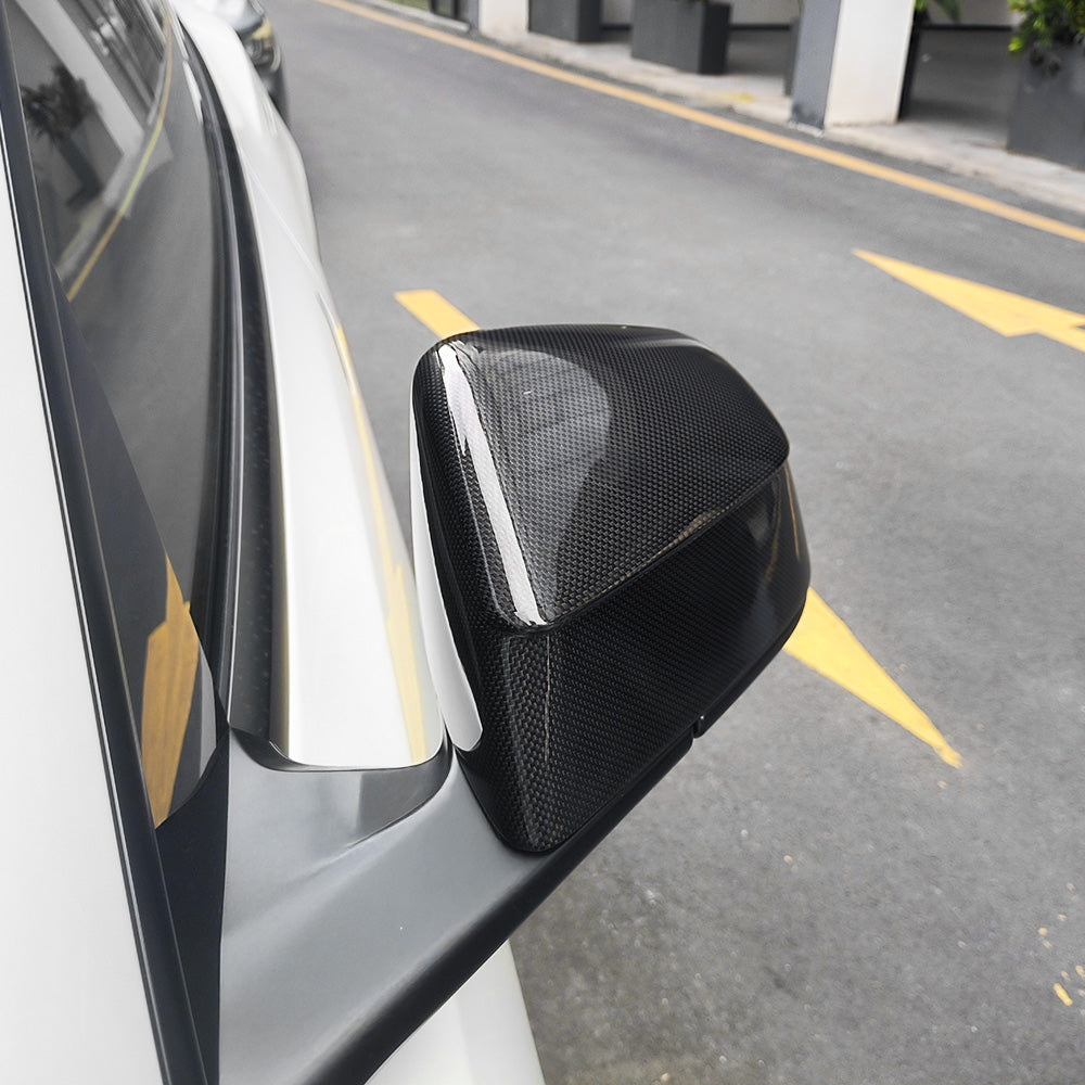Tesla Model Y 2025 Spiegelhoes – Mat Carbon, ABS, Beschermhoes Voor Zijspiegels (2025 Juniper)