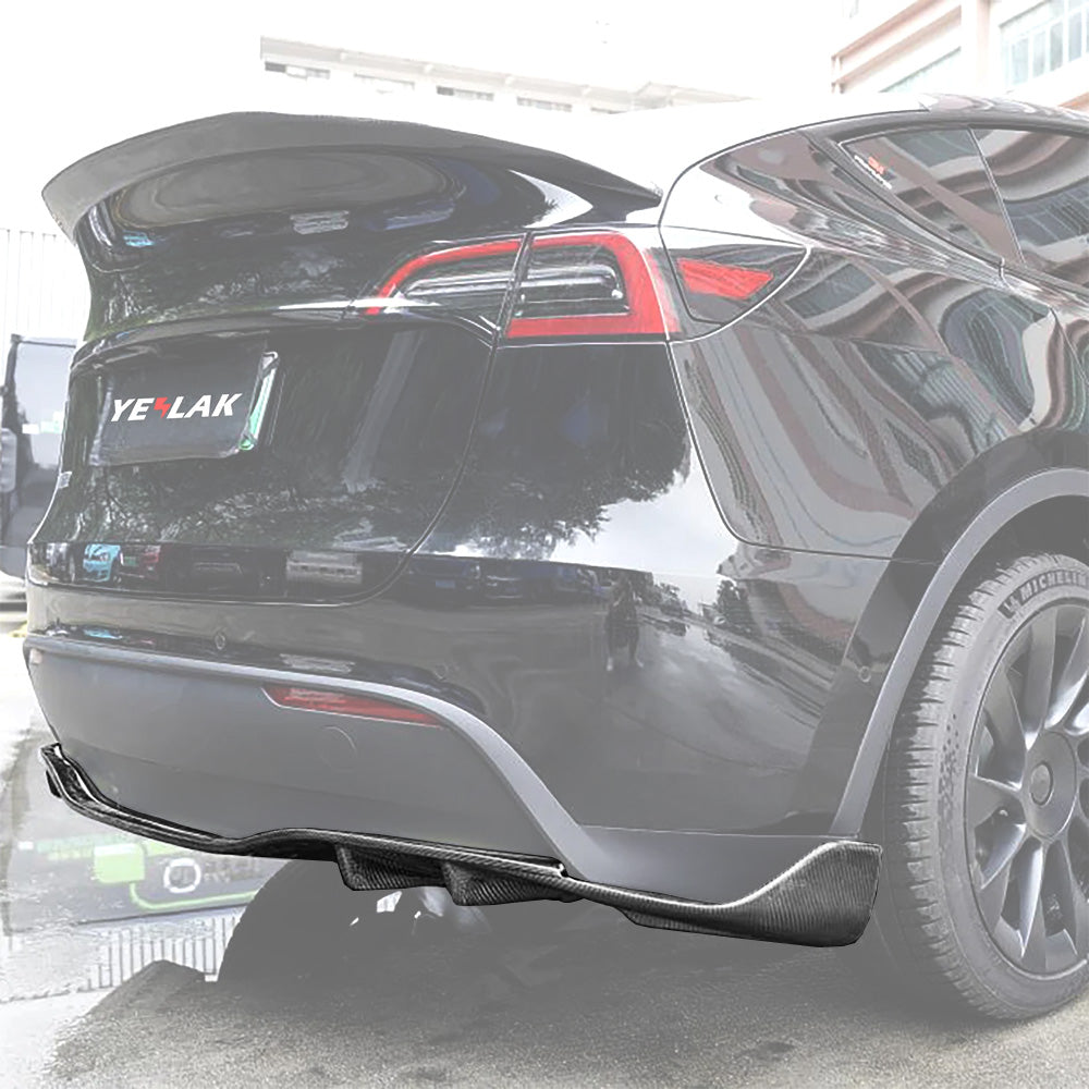 Tesla Model Y Carbon Fiber Rear Diffuser - Matte/Glossy Finish | High ...