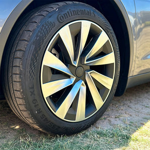 Tesla Model Y Juniper 19" Crossflow Wheel Covers | Helix Style ABS Polymer Curb Rash Protectors (2025+)