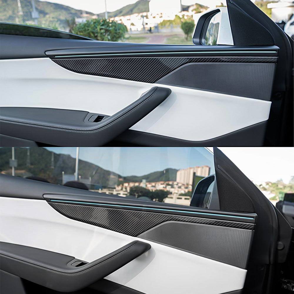 Tesla Model Y Juniper Carbon Fiber Door Panel Trim Covers 2025.03 ...