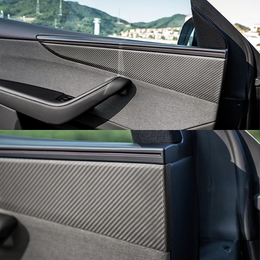 Tesla Model Y Juniper Carbon Fiber Door Panel Trim Covers 2025.03 ...