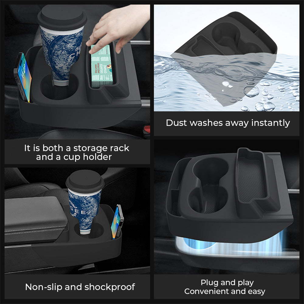 Tesla Model Y Standard Center Console Silicone Integrated Cup Holder ...