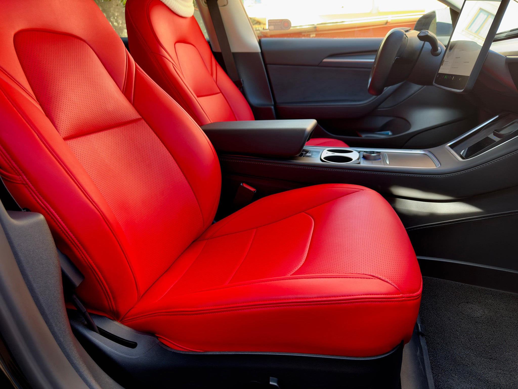 9 Pièces Housses De Siège Voiture Tesla Model 3 2019-2024 - Protecteurs Complets Noirs - Ensemble 5 Places