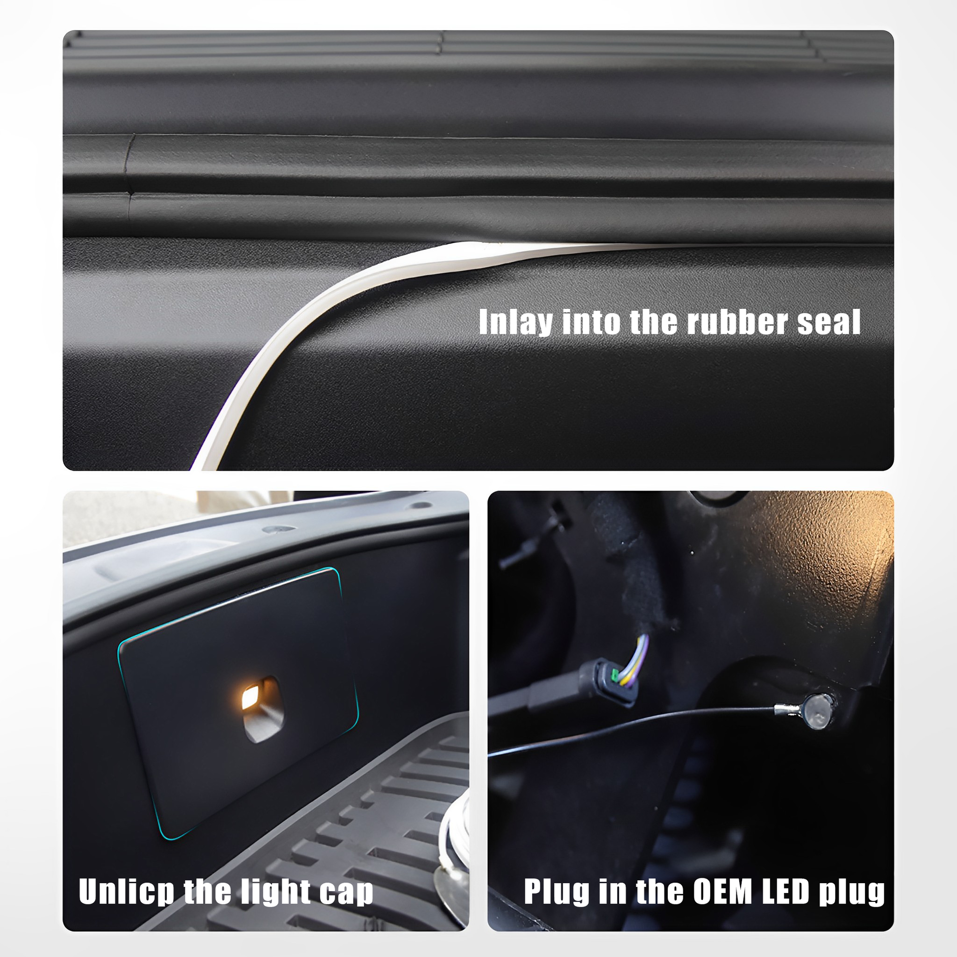 Front Trunk LED Light Strip ambient light For Tesla Model 3 & Y by Yeslak