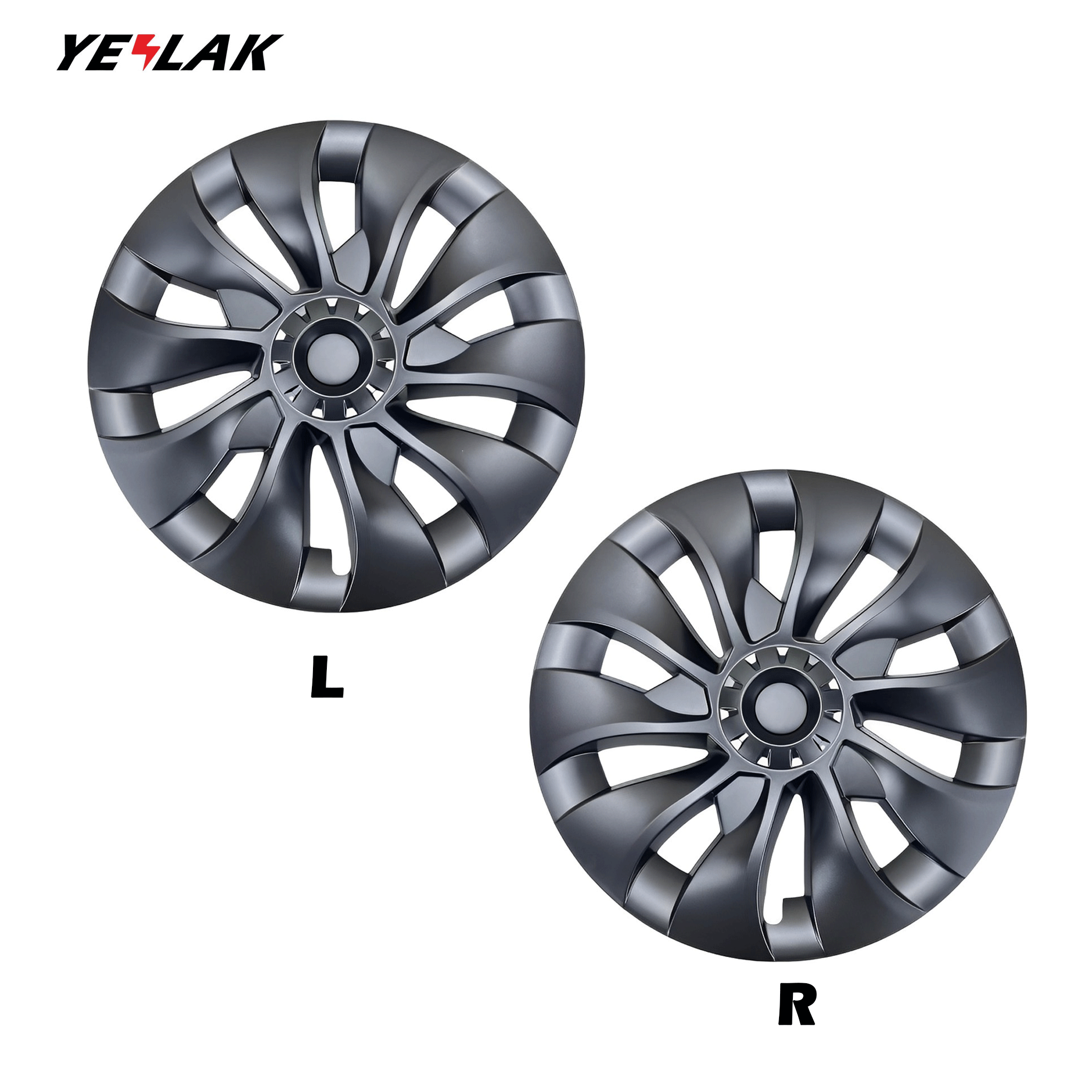 Uberturbine Style Hubcaps For Tesla Model 3 18'' Aero Wheels