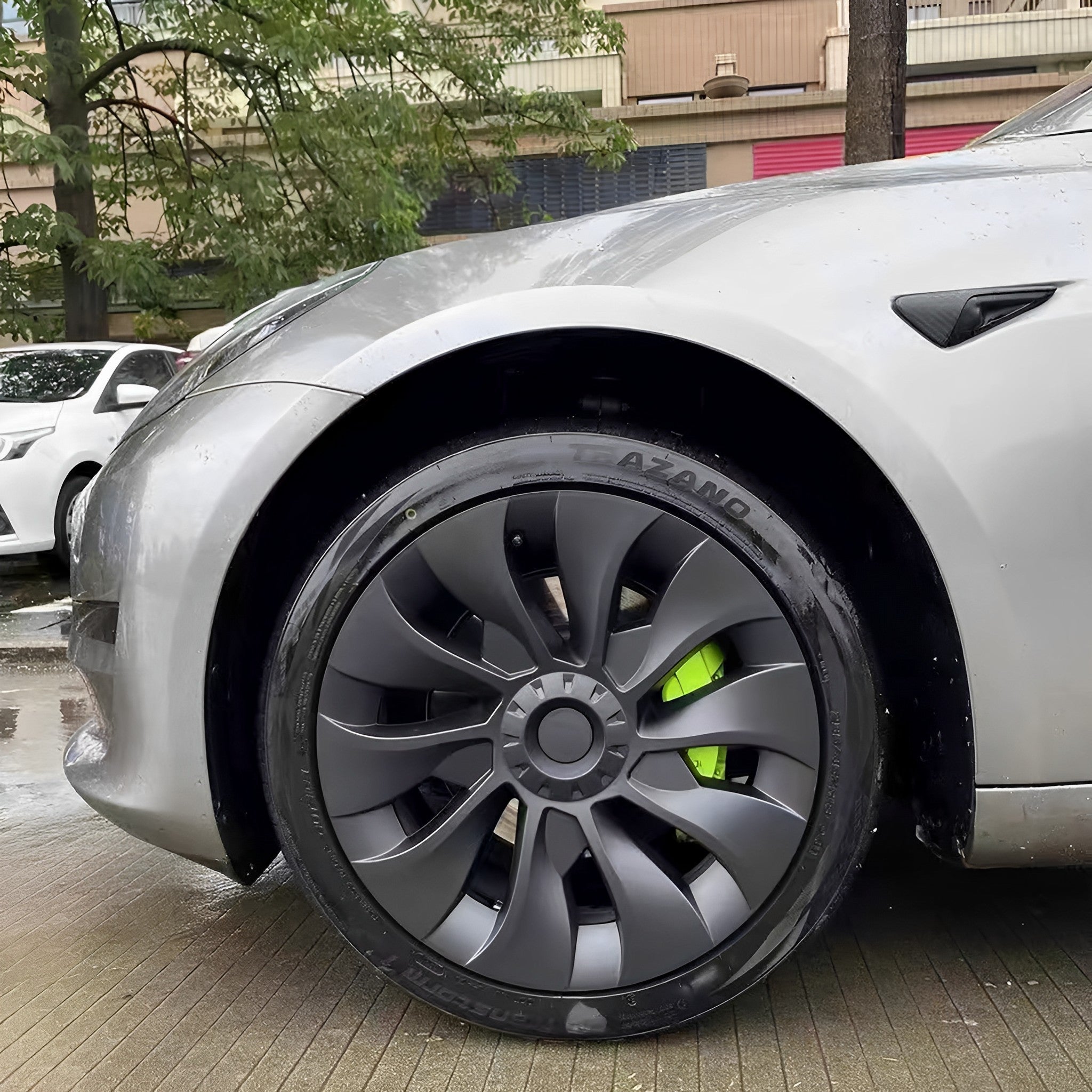 Uberturbine Style Hubcaps For Tesla Model 3 18'' Aero Wheels