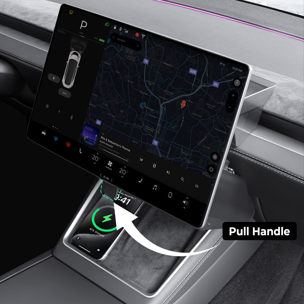 Tesla 3 Rear Screen Storage Rack Under-Screen Storage Organizer for Tesla Model 3 2024-2026 & Model Y J ...