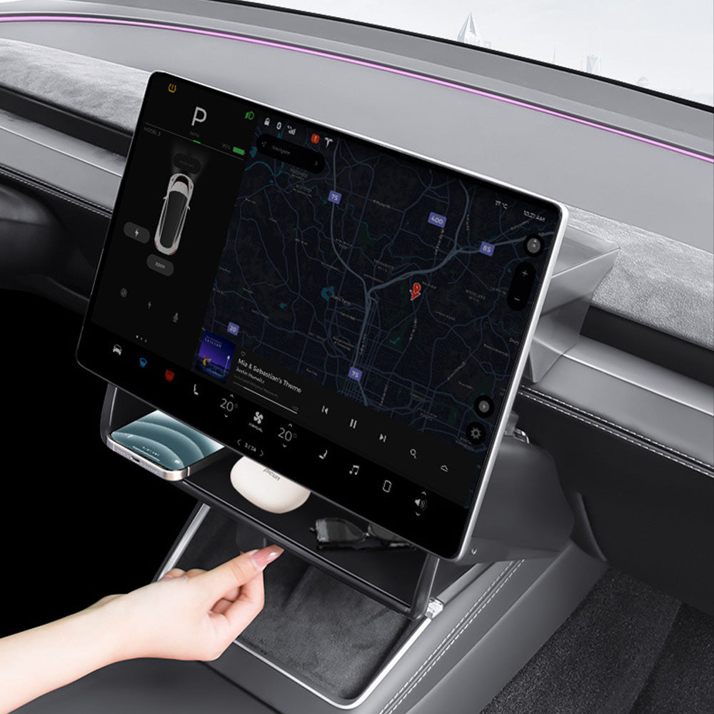 Tesla 3 Rear Screen Storage Rack Under-Screen Storage Organizer for Tesla Model 3 2024-2026 & Model Y J ...