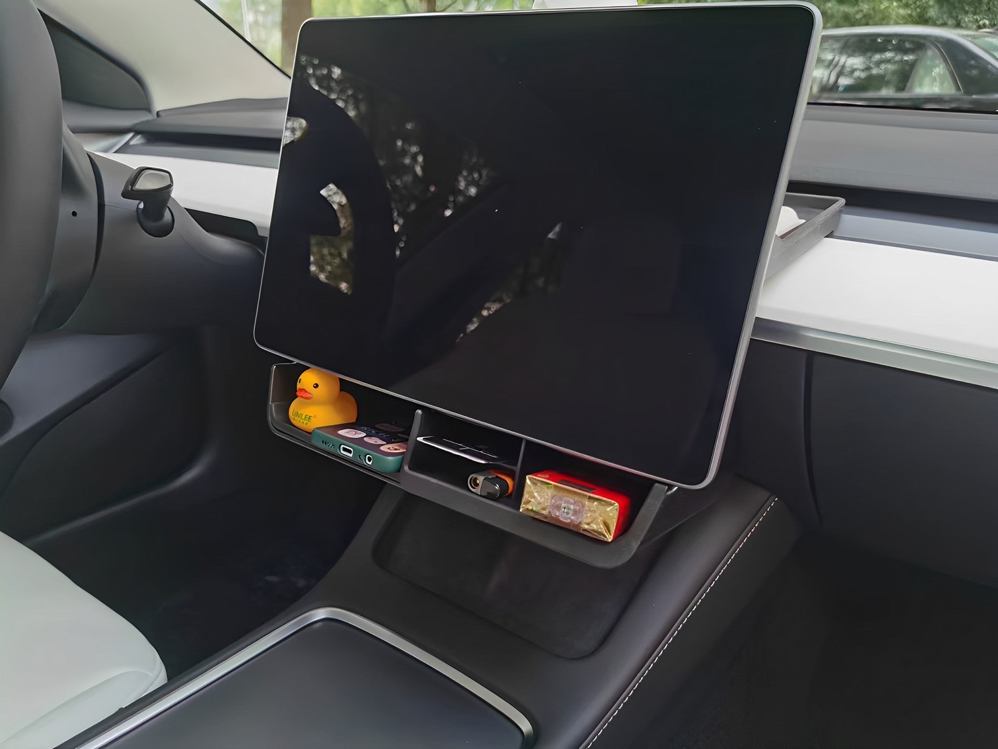 Under Screen Storage Organizer Tray For Tesla Model 3 & Y by Yeslak