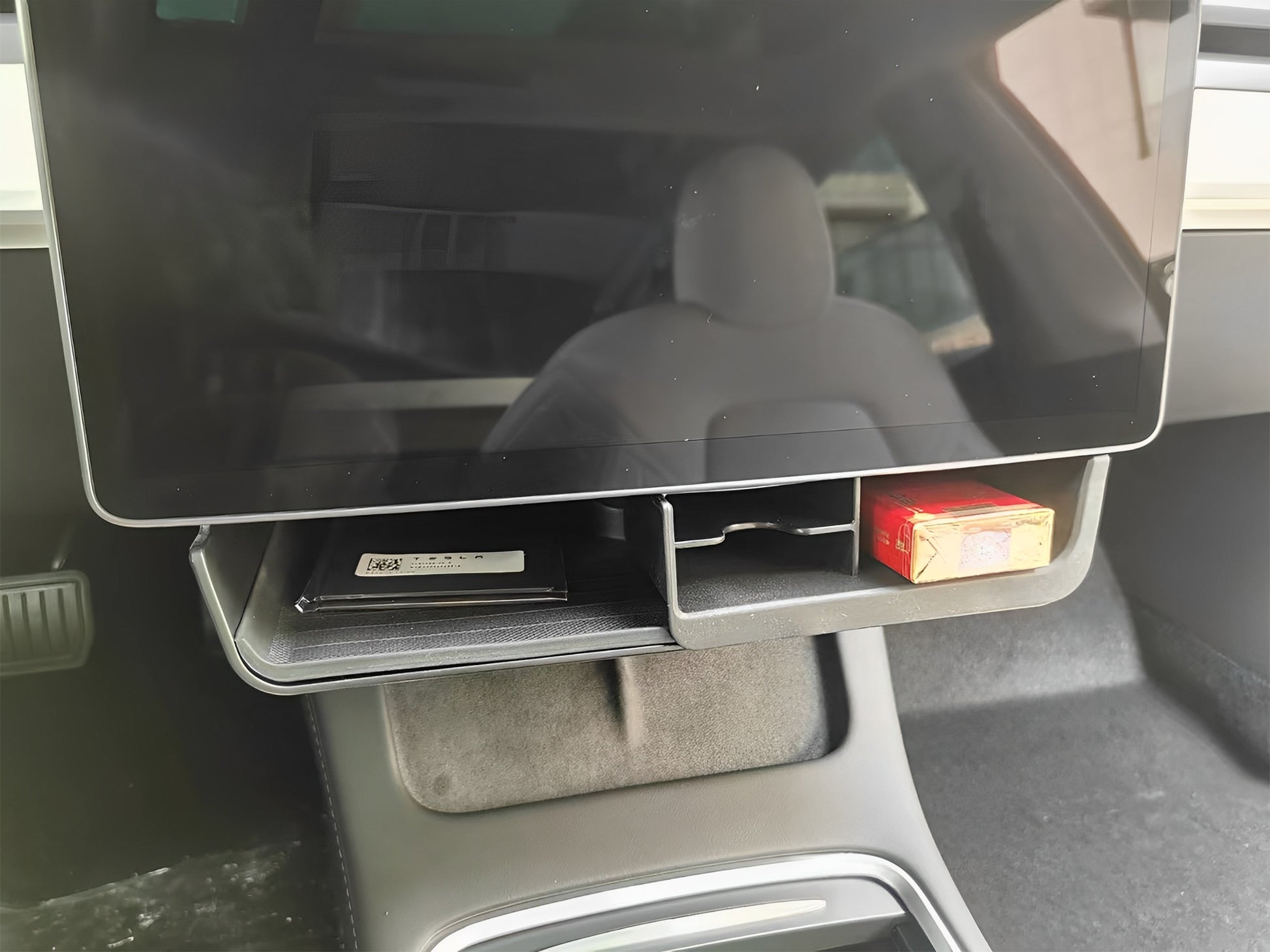 Under Screen Storage Organizer Tray For Tesla Model 3 & Y by Yeslak
