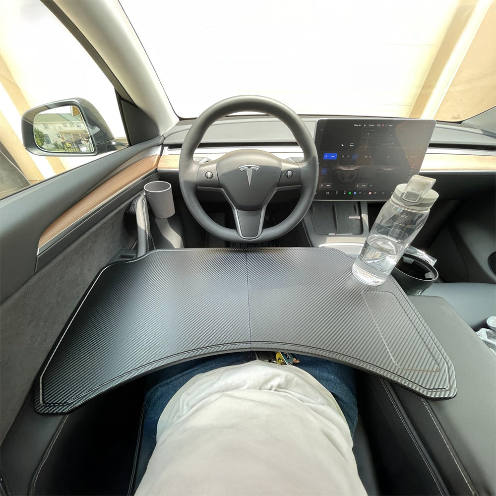 Universal Foldable Car Tray Table for Tesla Model S, X, 3, Y | Multi-Functional Travel Desk for Work, Dining & Makeup