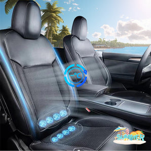 Tesla Ventilated Cooling Seat Cushion – Breathable Summer Comfort with Auto Start & 10 Silent Fans