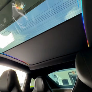 Voice-Controlled Electric Sunshade with Ambient Light for Tesla Model YL 6-Seater