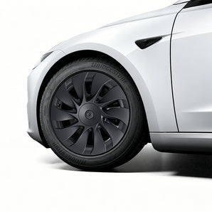 Uberturbine Style Wheel Covers installed on 2026 Tesla Model 3 Standard