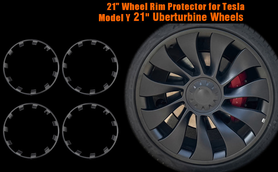 Tesla Model Y Wheel Rim Protector 21 Inch Uberturbine Wheel Protection ...