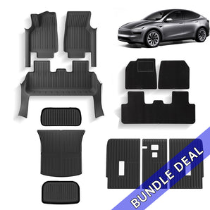 Bundle: Tappetini per Model Y Juniper (2025+) Copertura Completa e Rivestimenti Set Completo 9/12 Pezzi