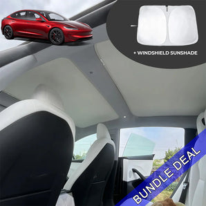 Ensemble : Pare-soleil pour Tesla Model 3 Highland 2024-2026+ (toit + pare-brise)