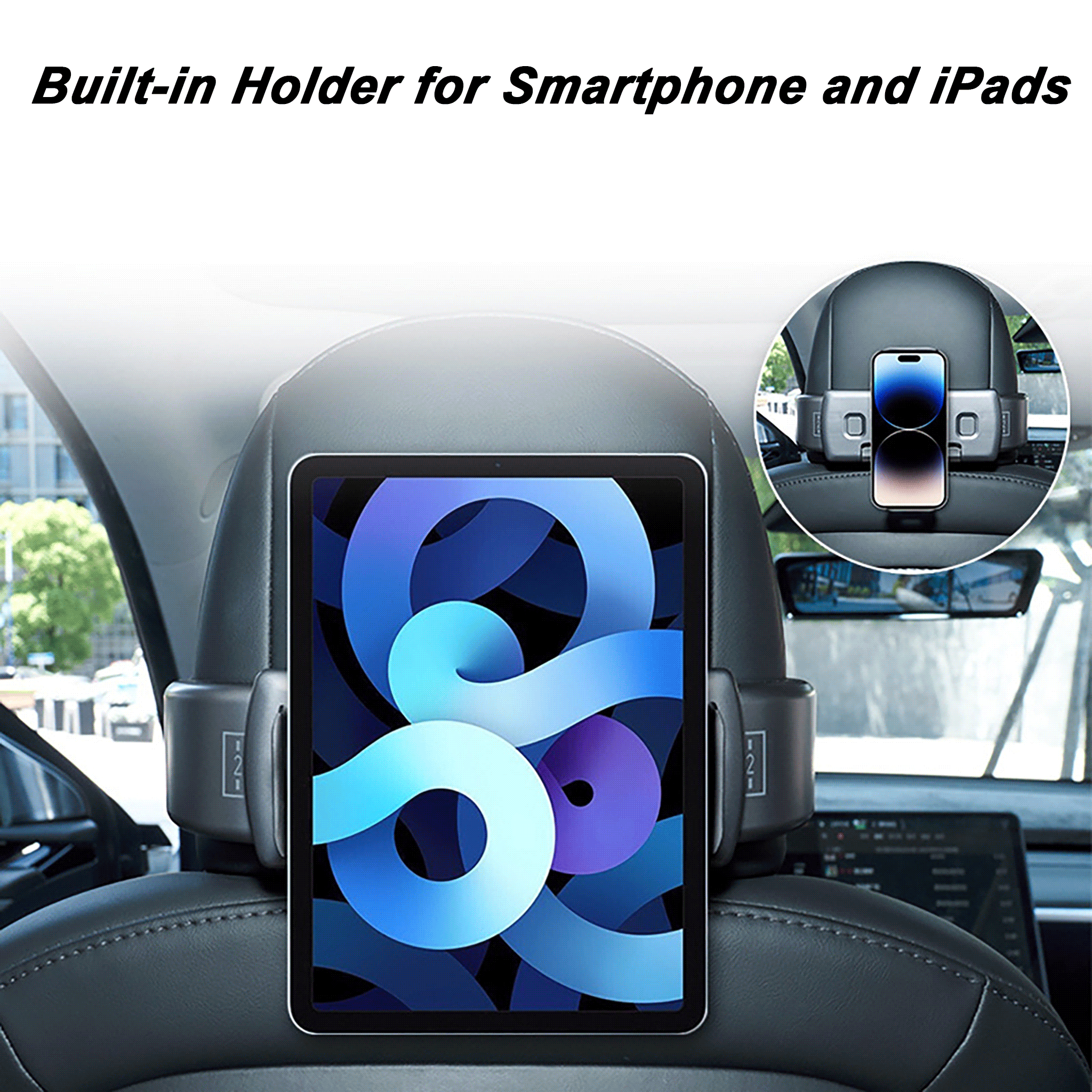 M3Y 11B - Appui tête en cuir nappa pour tesla model 3-model y, support M3Y 11B - Appui tête en cuir nappa pour tesla model 3-model y, support