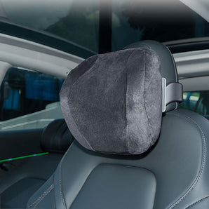 Premium Adjustable Headrest Pillow for Tesla Models S/3/X/Y – Ergonomic Neck Support with Built-In Device Holders & Storage Hooks
