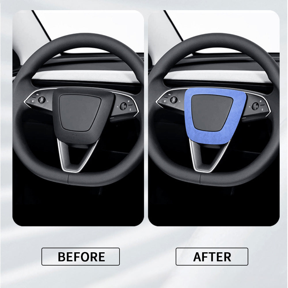 Alcantara Steering Wheel Cover for 2025+ Tesla Model Y Juniper | Luxury Interior Upgrade | Airbag-Safe Design