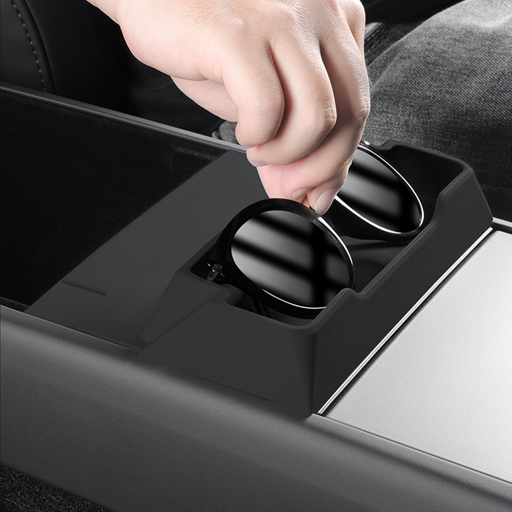 Custodia Occhiali Da Sole Per Tesla Model Y – Organizer Portaoggetti In ABS Con Floccaggio, Installazione 10 Secondi, Plug And Play