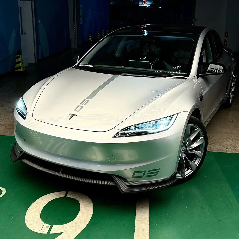 Sporty Front Lip Spoiler For Tesla Model 3 Highland 2024+