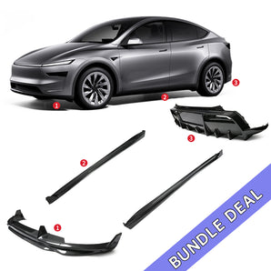 Bundle:YESLAK 3-Piece  Ascend Carbon Fiber Aero Body Kit – Tesla Model Y Juniper