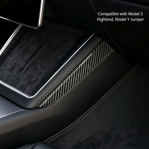 Real carbon fiber charging pad side trim for Tesla Model 3 Highland