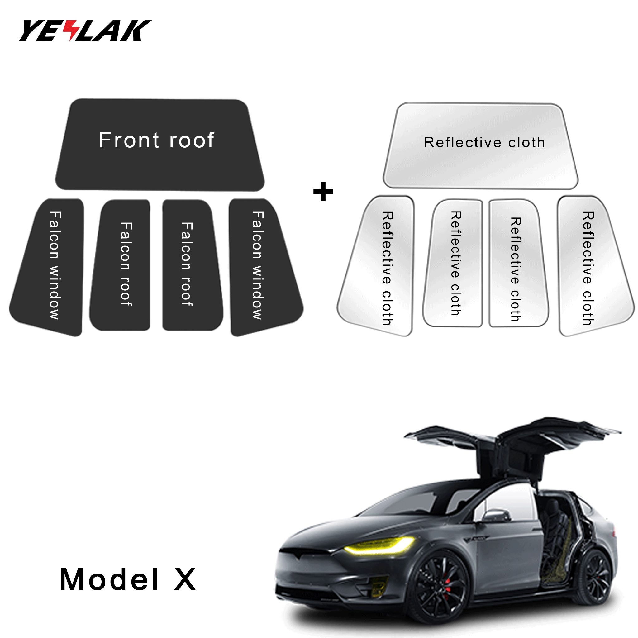 Roof Sunshade For Tesla Model X Pre-refresh & Newer 2016-2025+