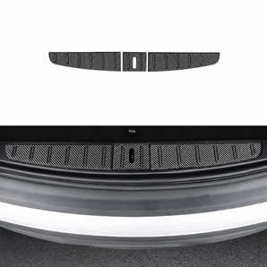 Carbon fiber rear trunk sill protector for Tesla, three-piece trunk threshold guard installed at the cargo entrance