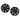 Black aerodynamic wheel covers for Tesla Model Y with turbine-style spoke design