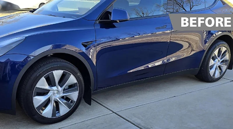yeslak tesla model y hubcap before installation