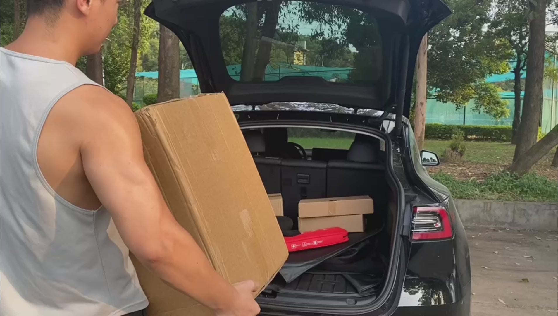 Tesla Model Y Second Row Seat Back Cover Liners installation cover