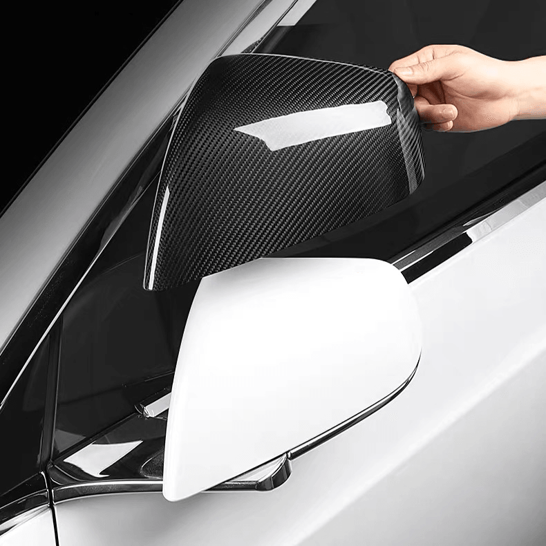Couvertures de miroir en fibre de carbone véritable pour Tesla Model Y
