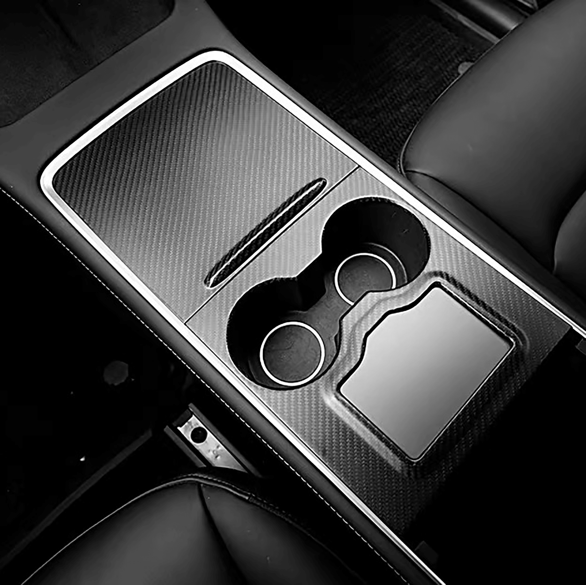 Rear Carbon Fiber Center Console Wraps For Tesla Model 3/Y-Motor Vehicle Interior Fittings-Yeslak