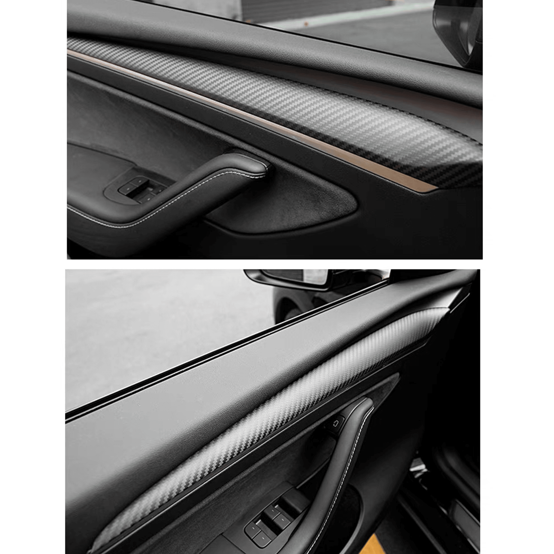 Real Carbon Fiber Front Door Trim Covers For Tesla Model 3&Y-Motor Vehicle Interior Fittings-Yeslak