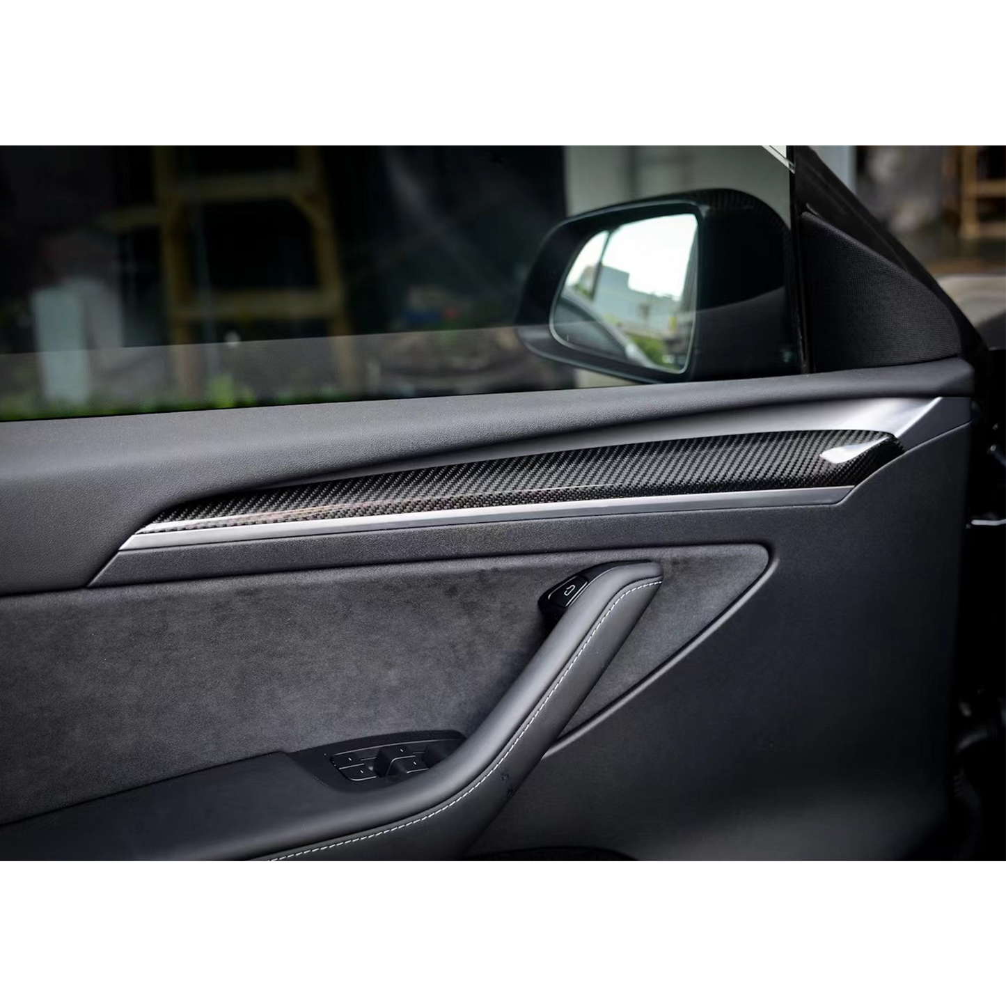 Real Carbon Fiber Front Door Trim Covers For Tesla Model 3&Y-Motor Vehicle Interior Fittings-Yeslak