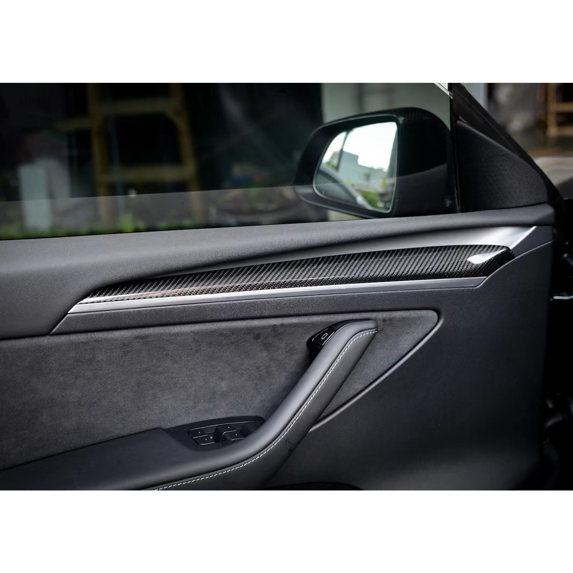 Real Carbon Fiber Front Door Trim Covers For Tesla Model 3&Y-Motor Vehicle Interior Fittings-Yeslak