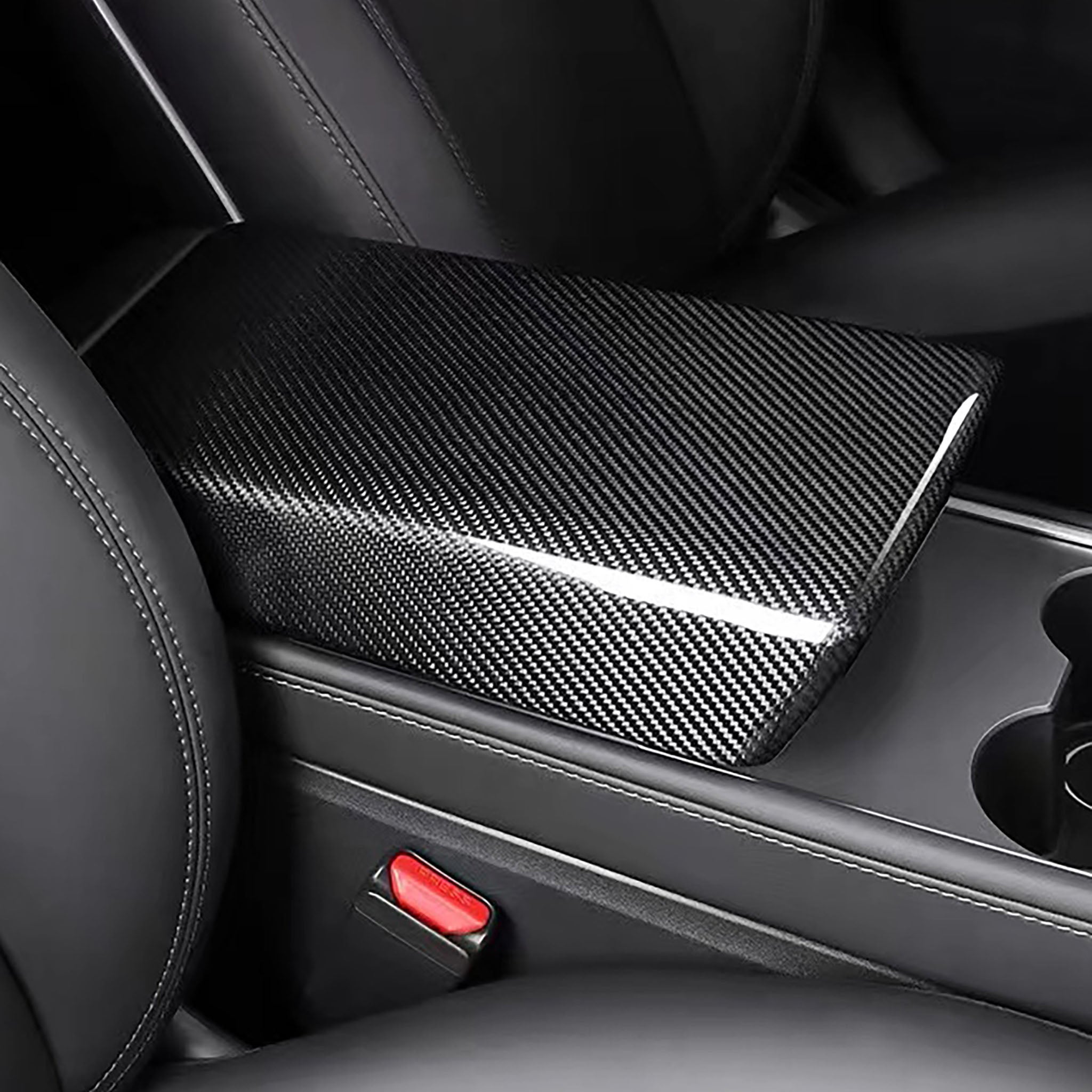 Carbon Fiber Armrest Cover For Tesla Model 3 / Y