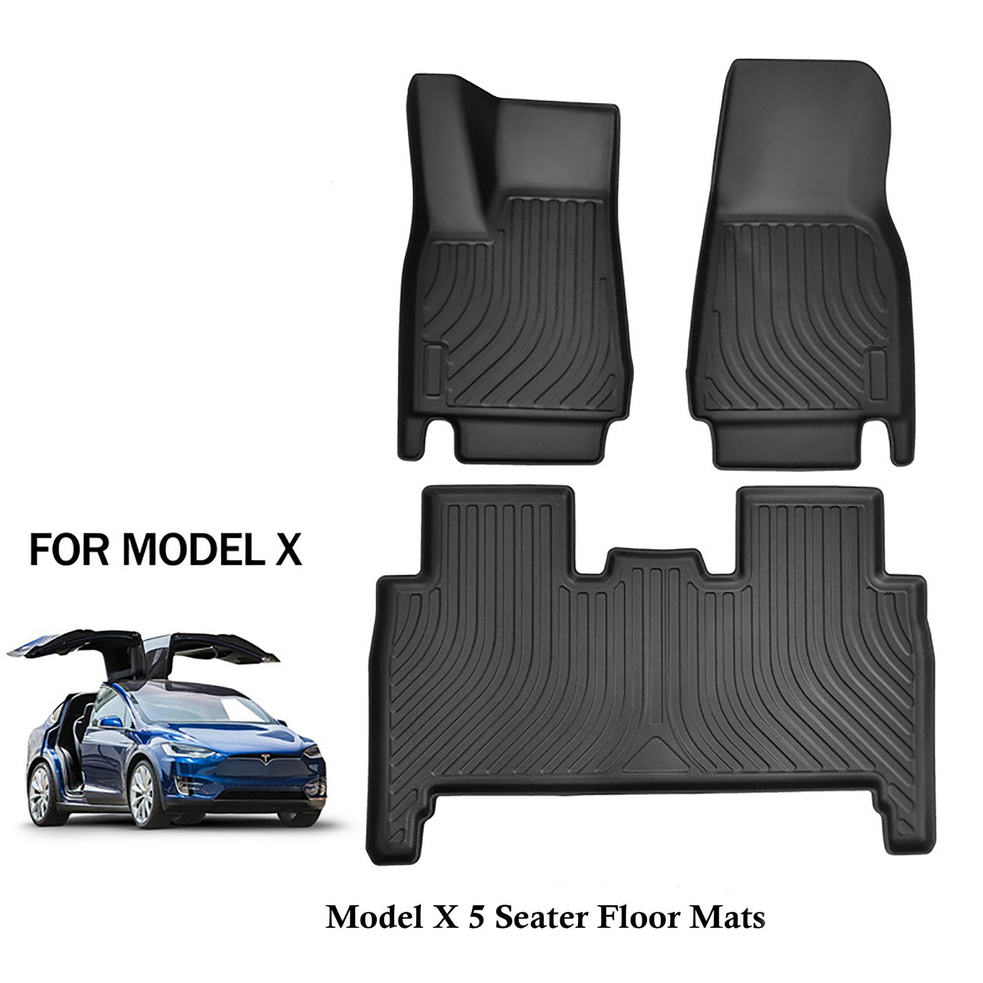 Floor Mats For Tesla Model X 2016-2023-Motor Vehicle Carpet & Upholstery-Yeslak