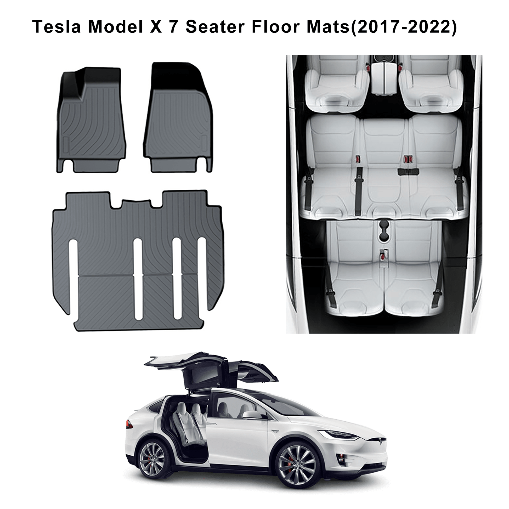 Floor Mats For Tesla Model X 2016-2023-Motor Vehicle Carpet & Upholstery-Yeslak