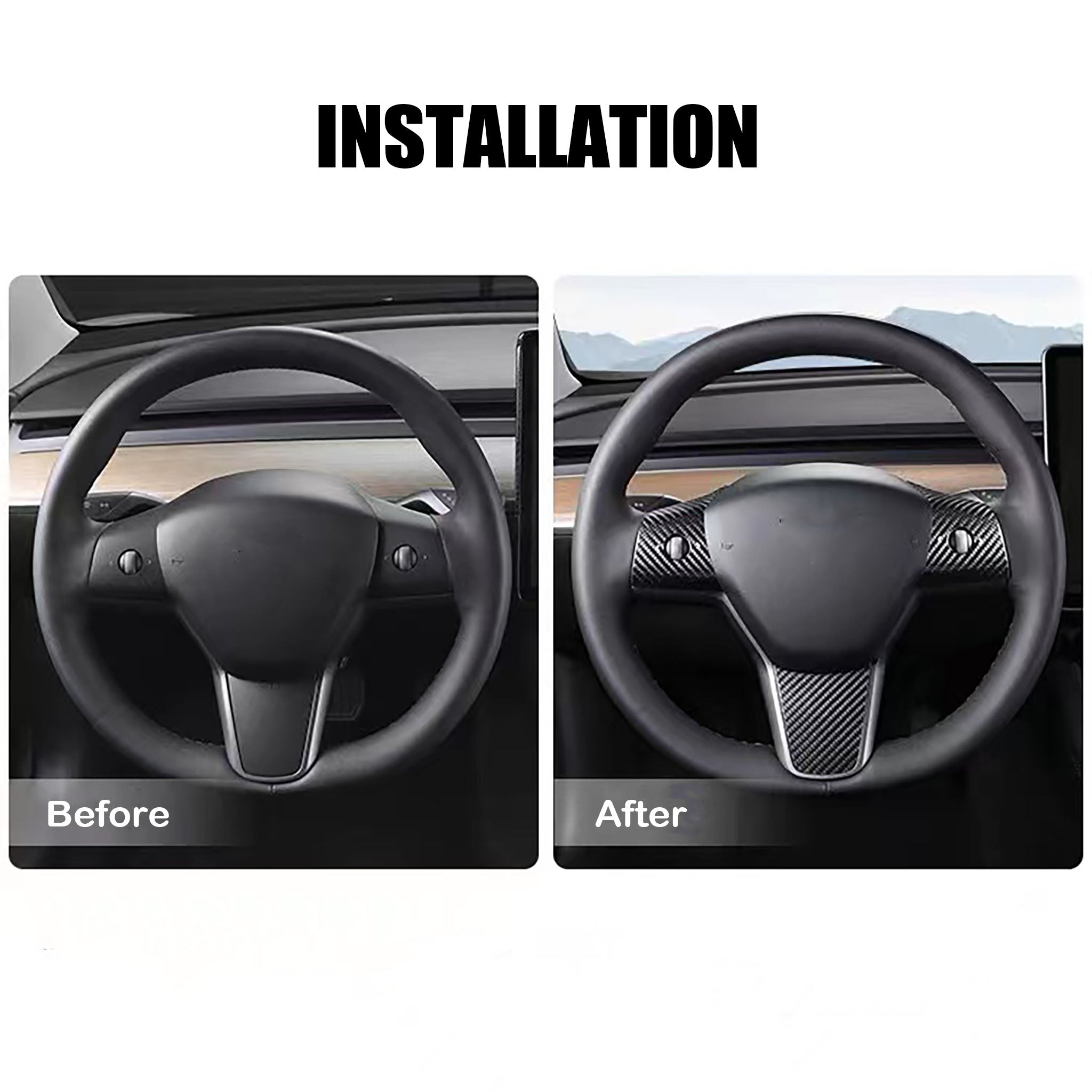 Tesla model 3 Y Carbon Fiber Steering Wheel Wrap