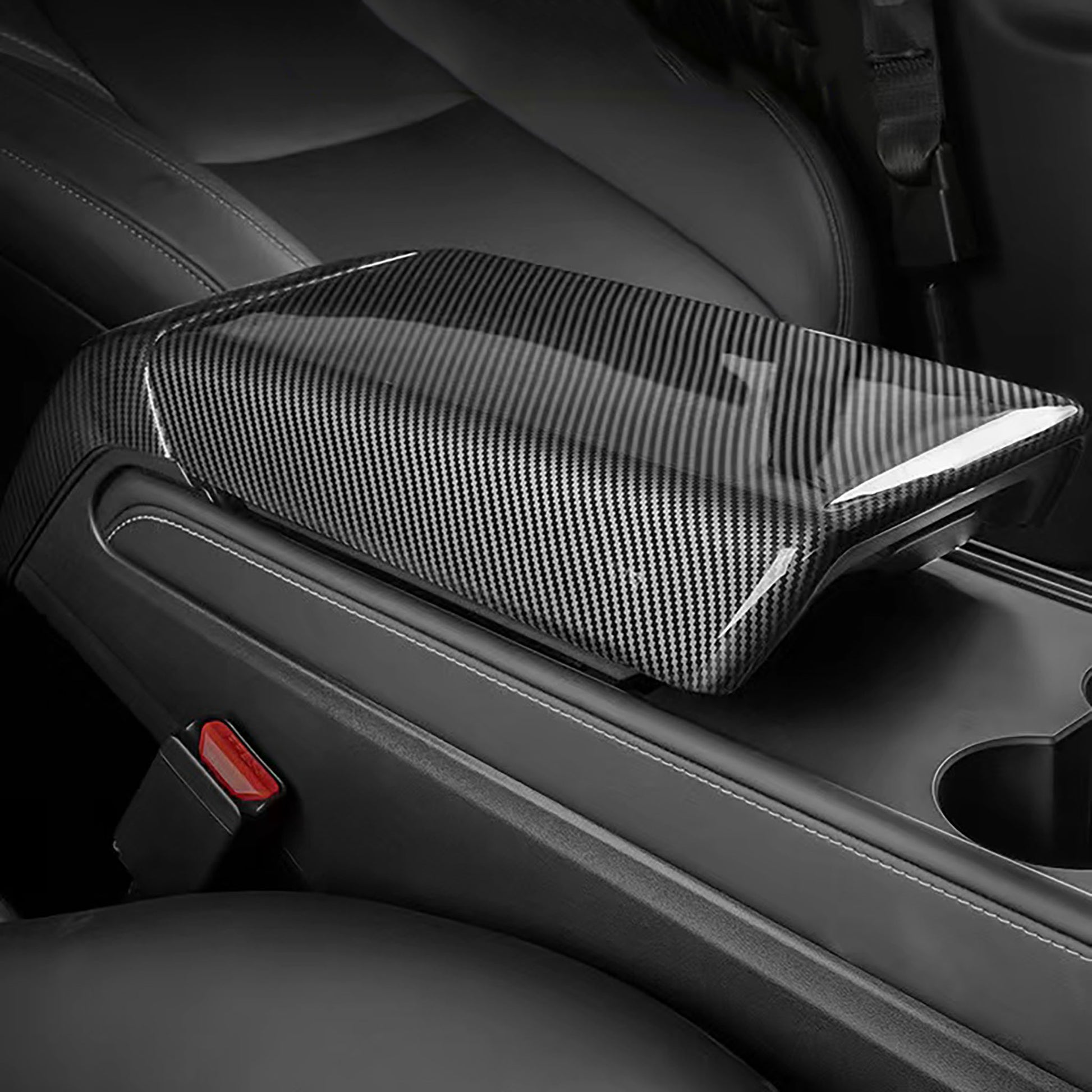 Carbon Fiber Armrest Cover For Tesla Model 3 / Y