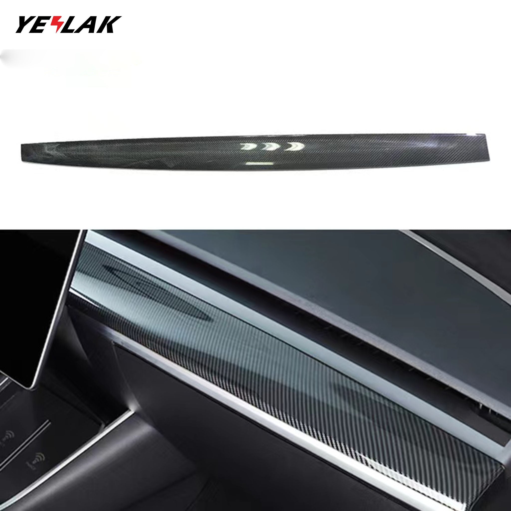 Real Carbon Fiber Dashboard Cover for Tesla Model 3 / Y-Vehicle Parts & Accessories-Yeslak