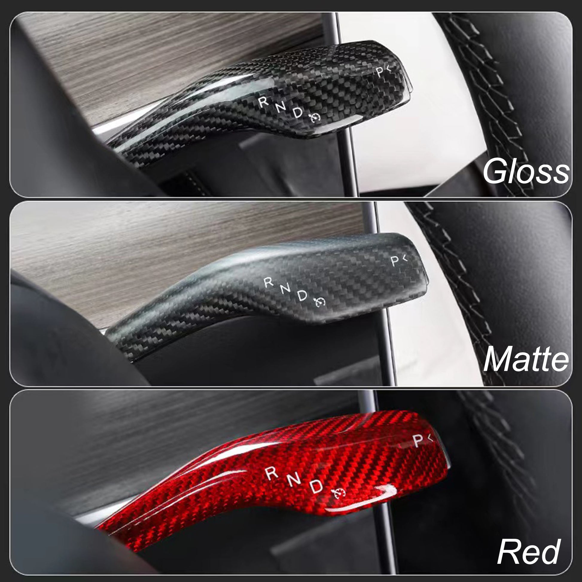 Gear Stalk Covers Real Carbon Fiber for Tesla Model 3/Y-Vehicles & Parts-Yeslak
