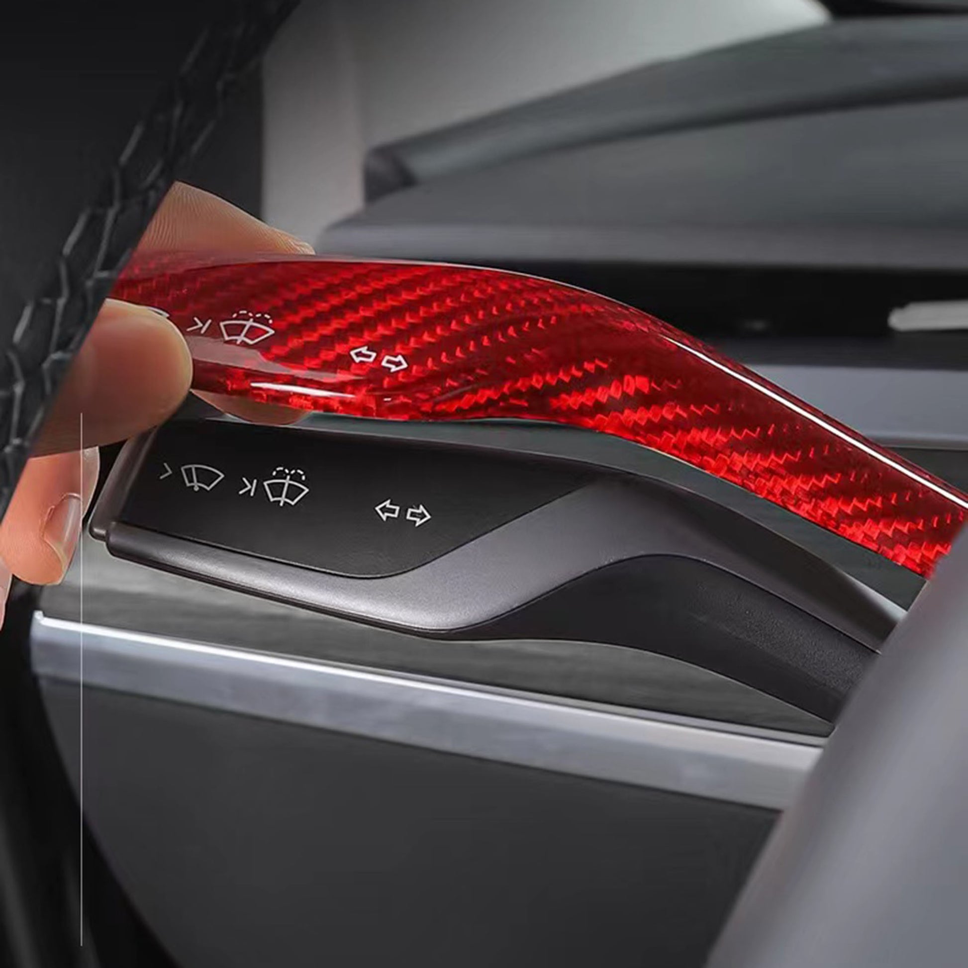 Gear Stalk Covers Real Carbon Fiber for Tesla Model 3/Y-Vehicles & Parts-Yeslak