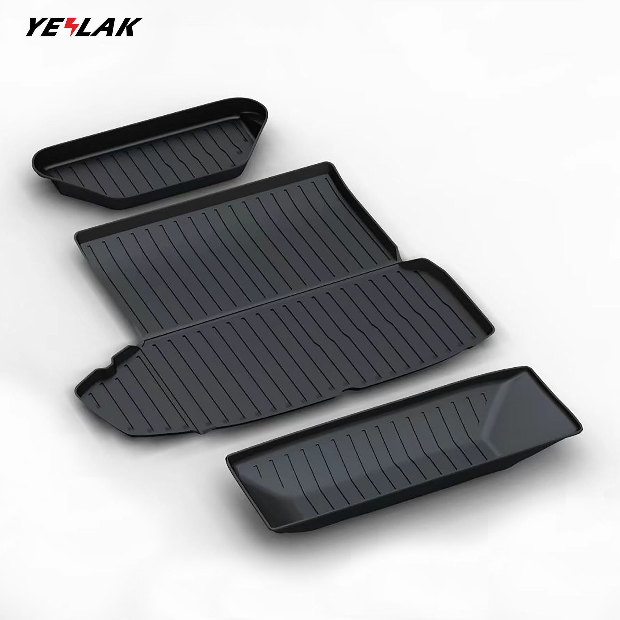 Front Rear Trunk Well Mats For Tesla Model S 2021-2023-Motor Vehicle Carpet & Upholstery-Yeslak